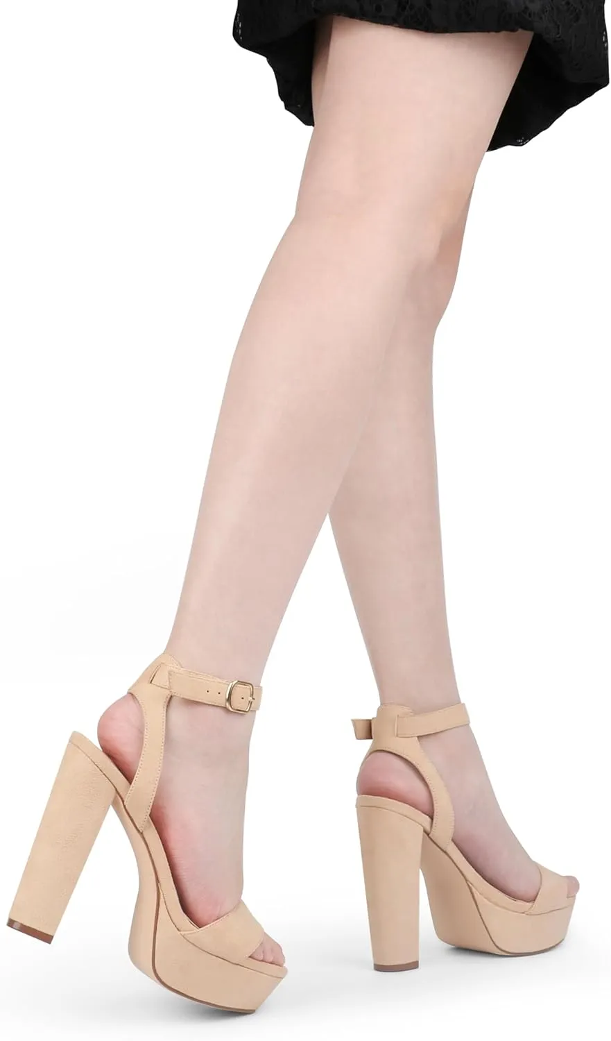 MERUMOTE Women's Fashion Platform Sandals Block Heels Wedding Summer Dress Shoes