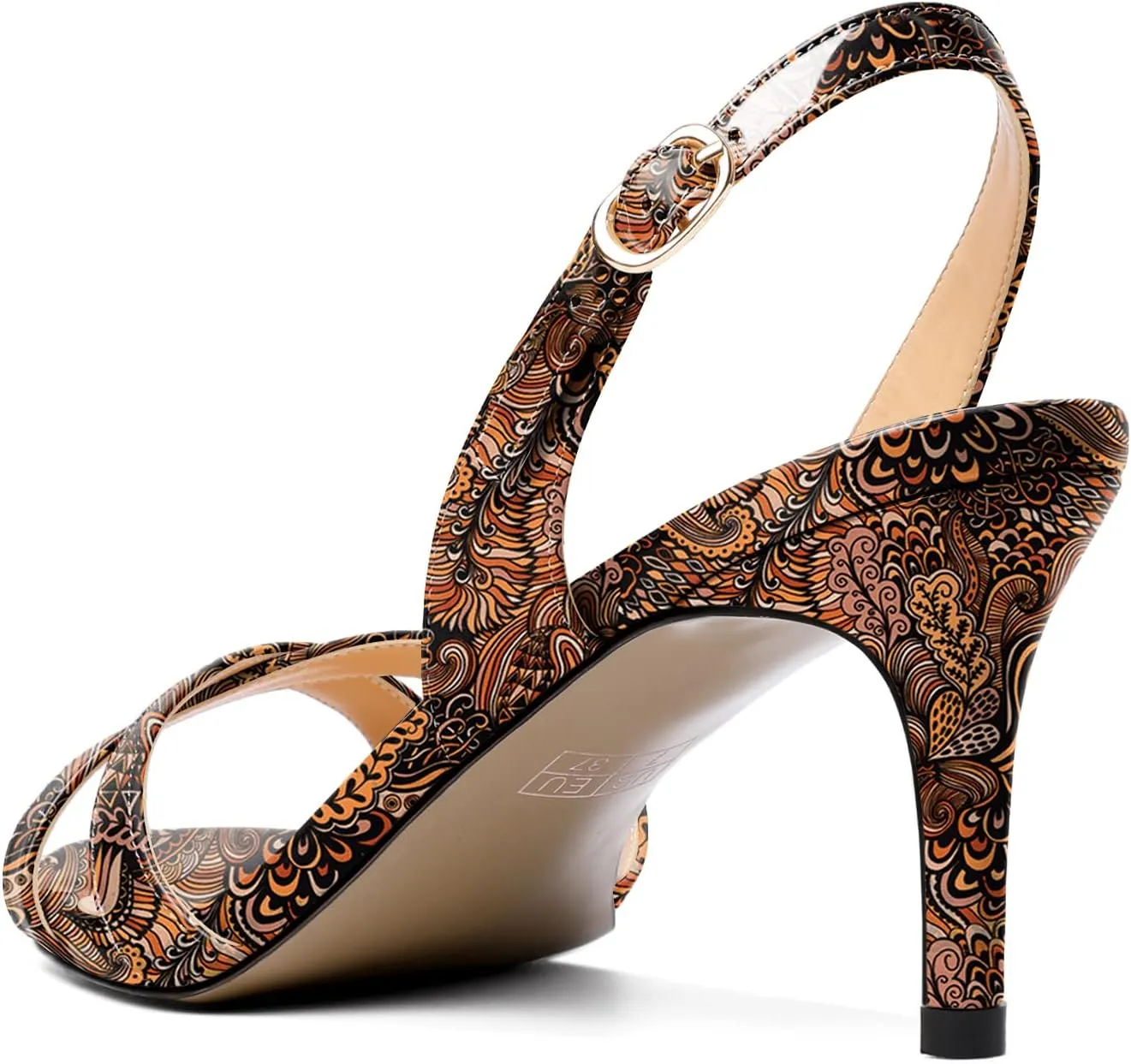 Mettesally Womens Slingback Kitten Heel Sandals Open Toe Criss Cross Ankle Strap High Heels D'Orsay Wedding Party Dress Shoes