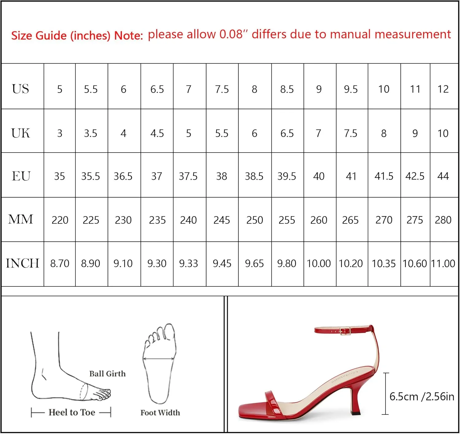 Modatope Womens Heeled Sandals Square Open Toe Kitten Heel Ankle Strap Heels for Women Daily Party Wedding Wear
