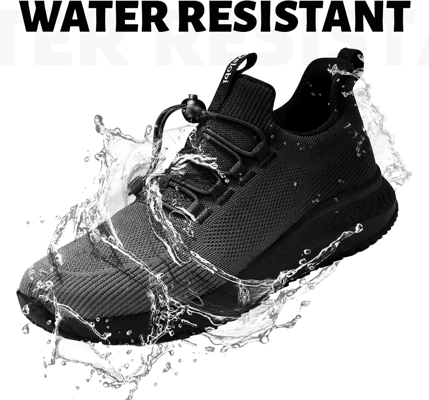 Non Slip Shoes for Men Food Service, Waterproof Work Shoes Restaurant,Slip On Resistant Sneakers, Breathable, Lightweight Walking Shoes for Kitchen and Restaurant Work Black