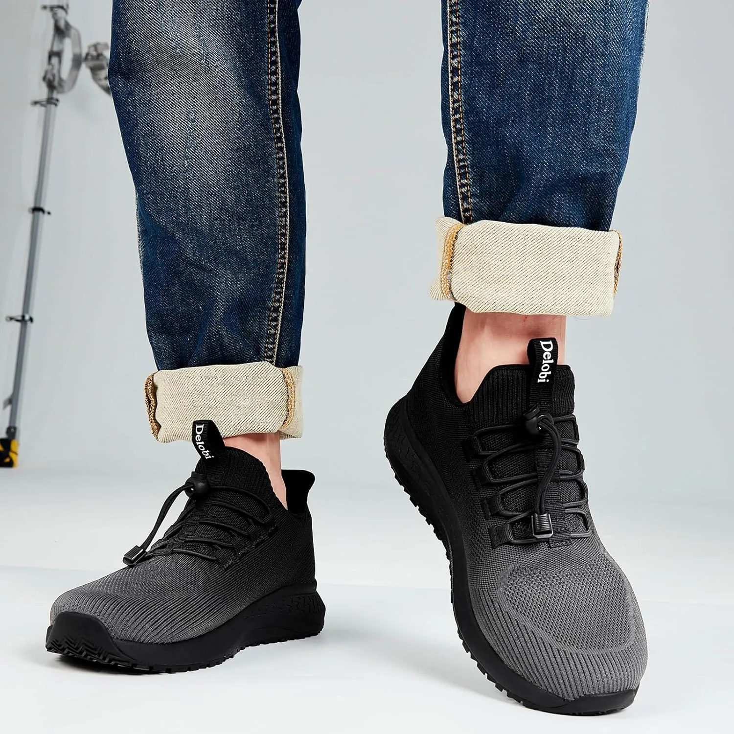 Non Slip Shoes for Men Food Service, Waterproof Work Shoes Restaurant,Slip On Resistant Sneakers, Breathable, Lightweight Walking Shoes for Kitchen and Restaurant Work Black