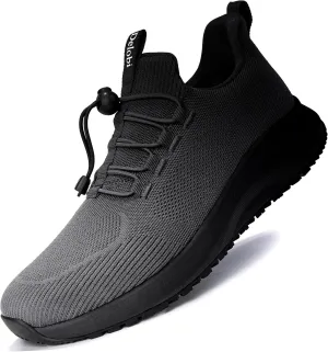 Non Slip Shoes for Men Food Service, Waterproof Work Shoes Restaurant,Slip On Resistant Sneakers, Breathable, Lightweight Walking Shoes for Kitchen and Restaurant Work Black