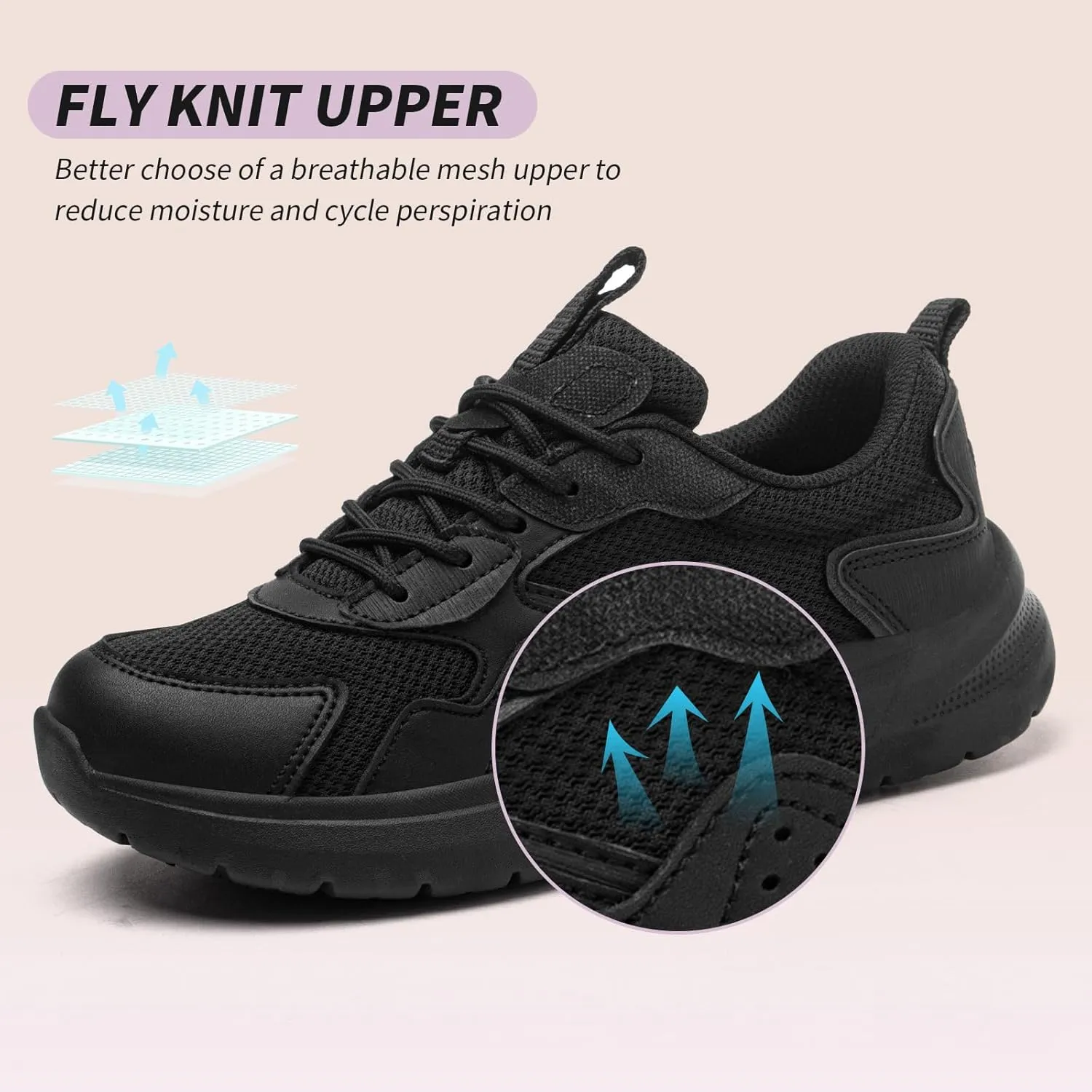 Non Slip Work Shoes Women Food Service-Lightweight and Comfortable Lace Up Shoe Suitable for Restaurants and Crew Work