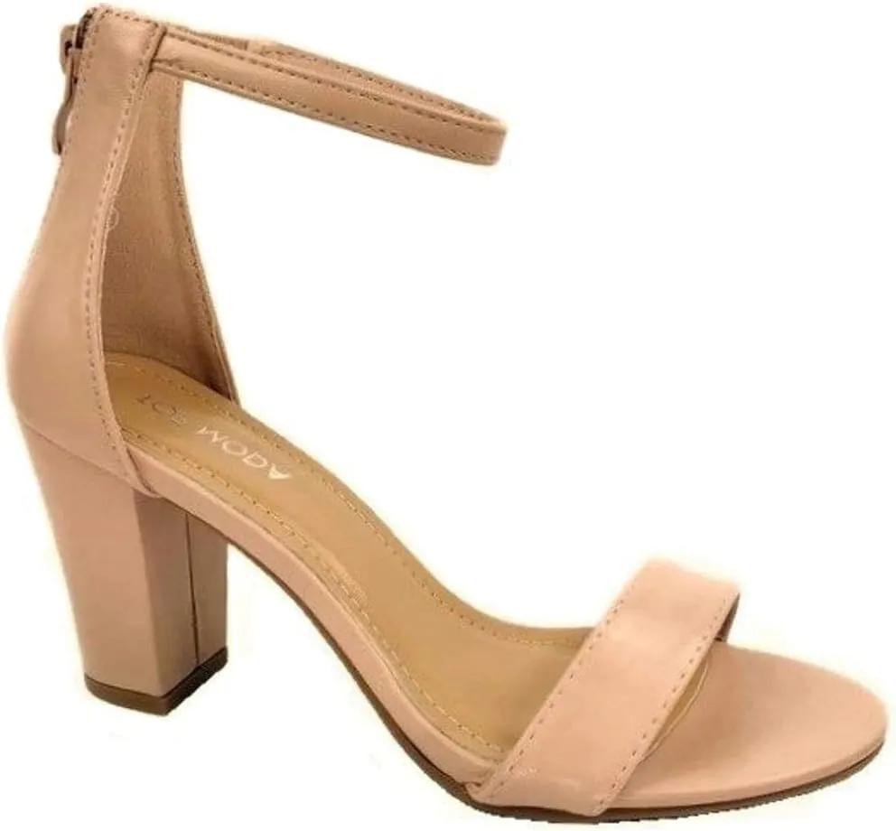 Over the Toe Strap Ankle Wrap Strap Heel Open Toe Medium Heel