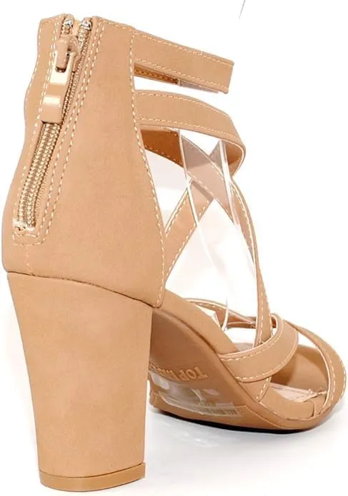 Over the Toe Strap Ankle Wrap Strap Heel Open Toe Medium Heel