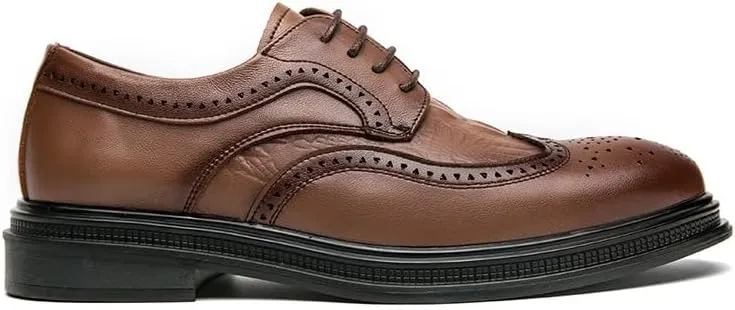 Oxford Shoes for Men Lace Up Round Toe Leather Crocodile Print Patchwork Wingtips Low Top Anti-Slip Non Slip Resistant Classic