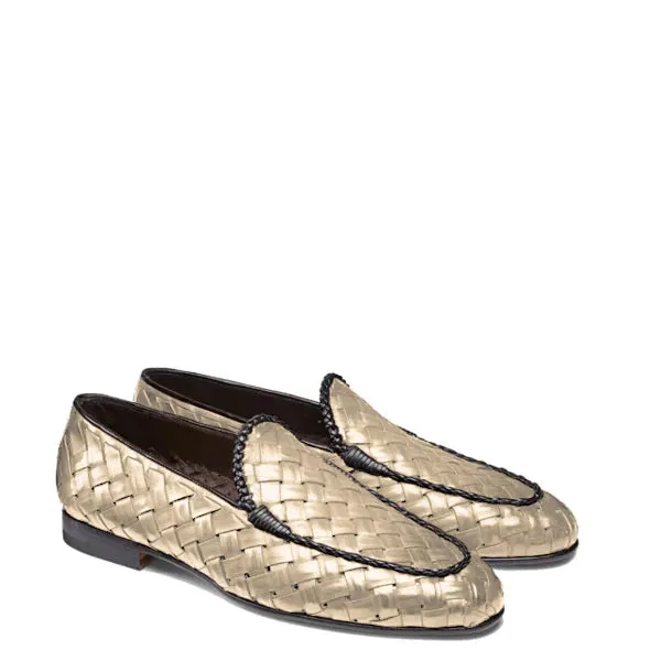 Penny Weaved Leather Loafer Hand Crafted