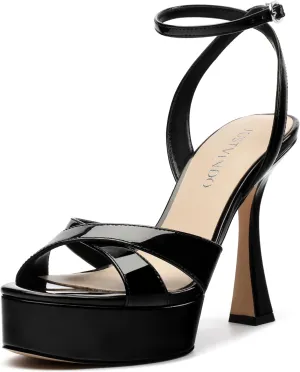 Platform High Heels for Women, Open Toe Ankle Strap Sexy Heeled Sandals for Wedding Party Dress