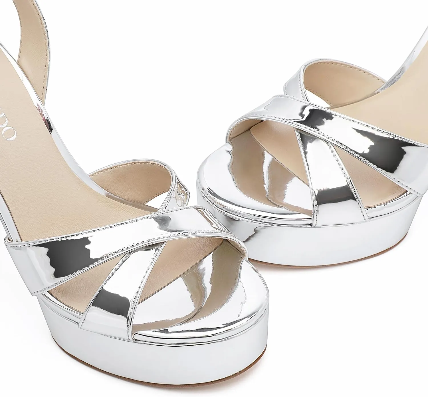 Platform High Heels for Women, Open Toe Ankle Strap Sexy Heeled Sandals for Wedding Party Dress