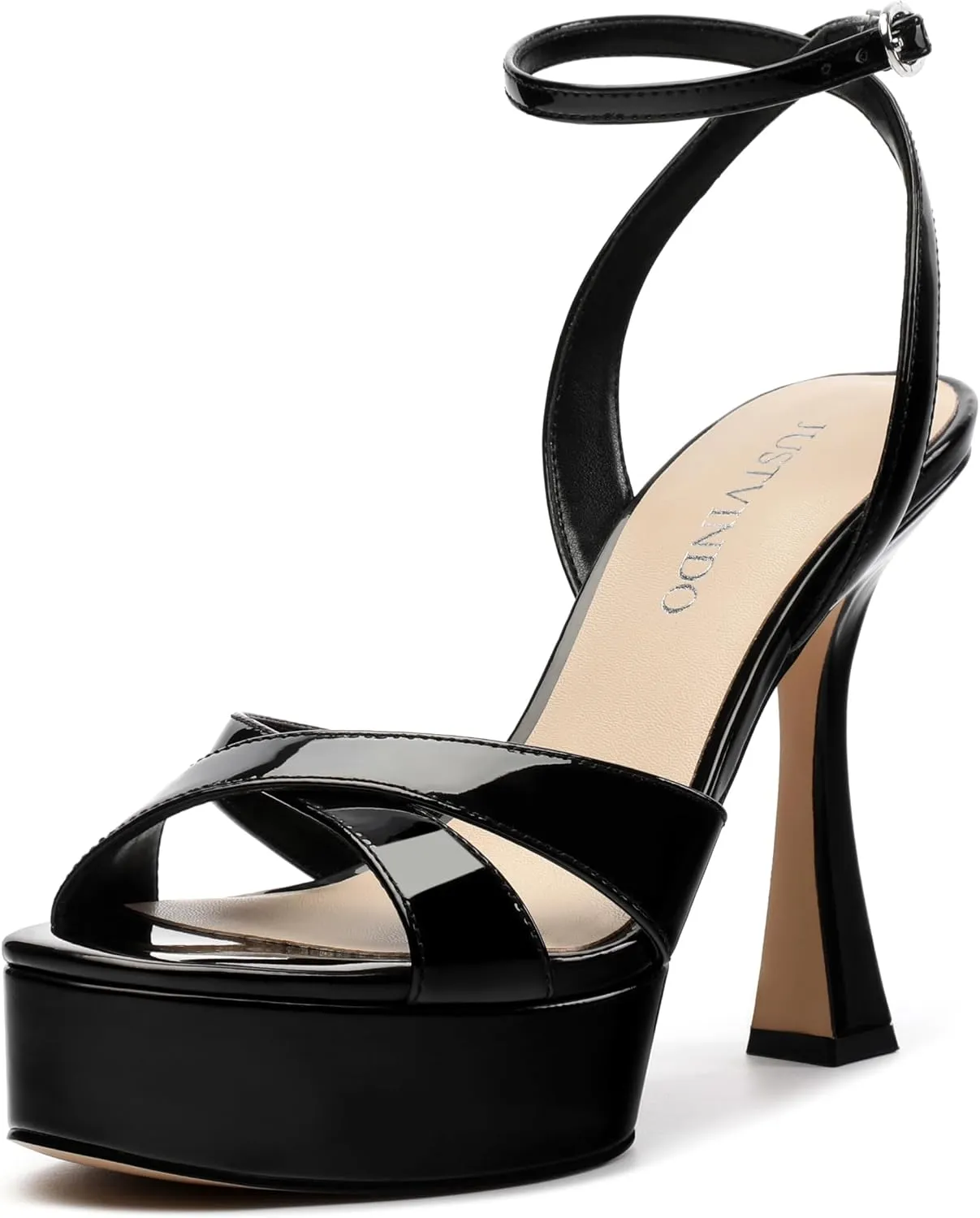 Platform High Heels for Women, Open Toe Ankle Strap Sexy Heeled Sandals for Wedding Party Dress
