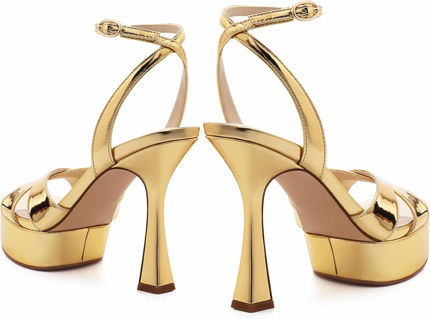 Platform High Heels for Women, Open Toe Ankle Strap Sexy Heeled Sandals for Wedding Party Dress