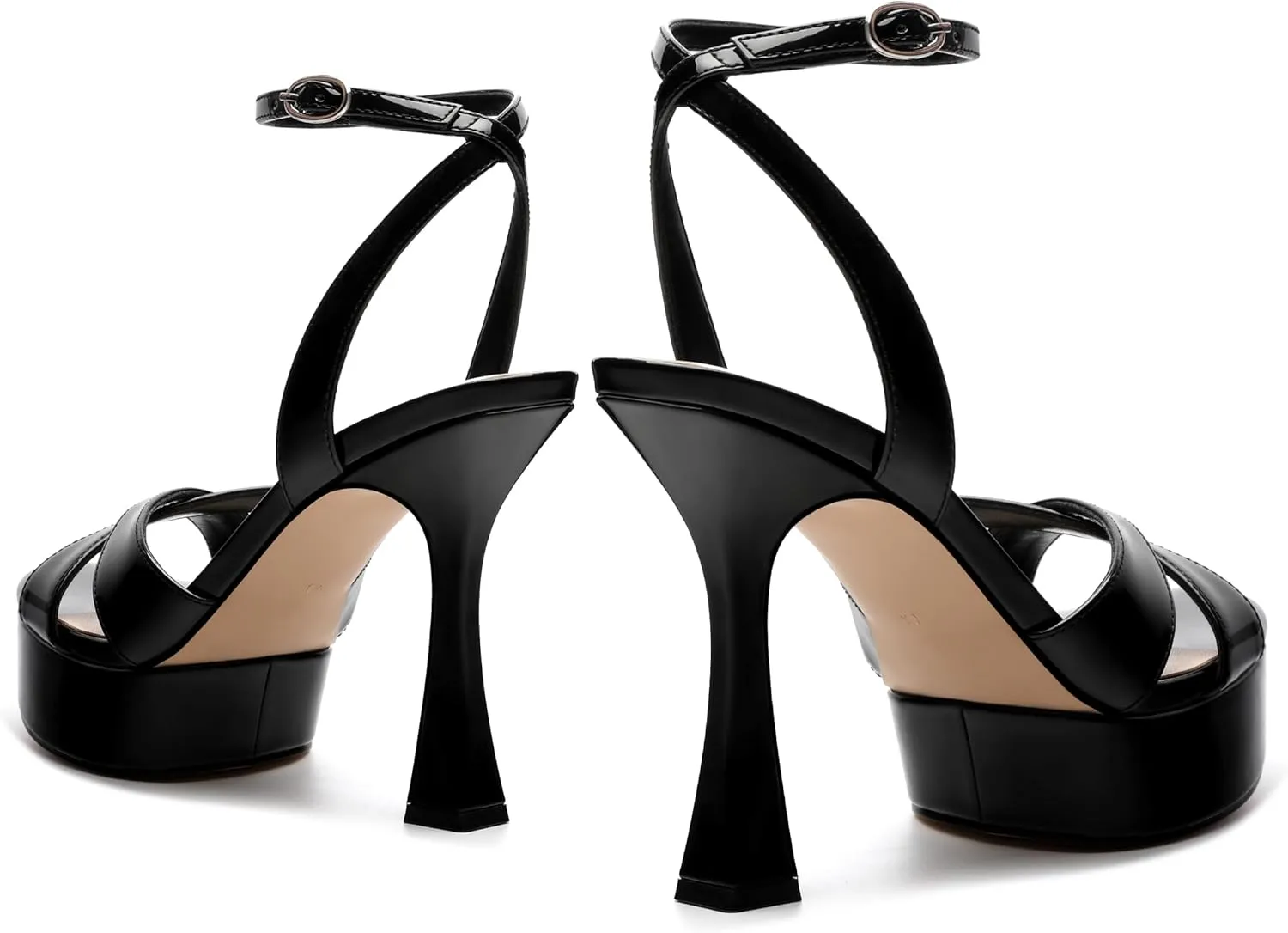 Platform High Heels for Women, Open Toe Ankle Strap Sexy Heeled Sandals for Wedding Party Dress