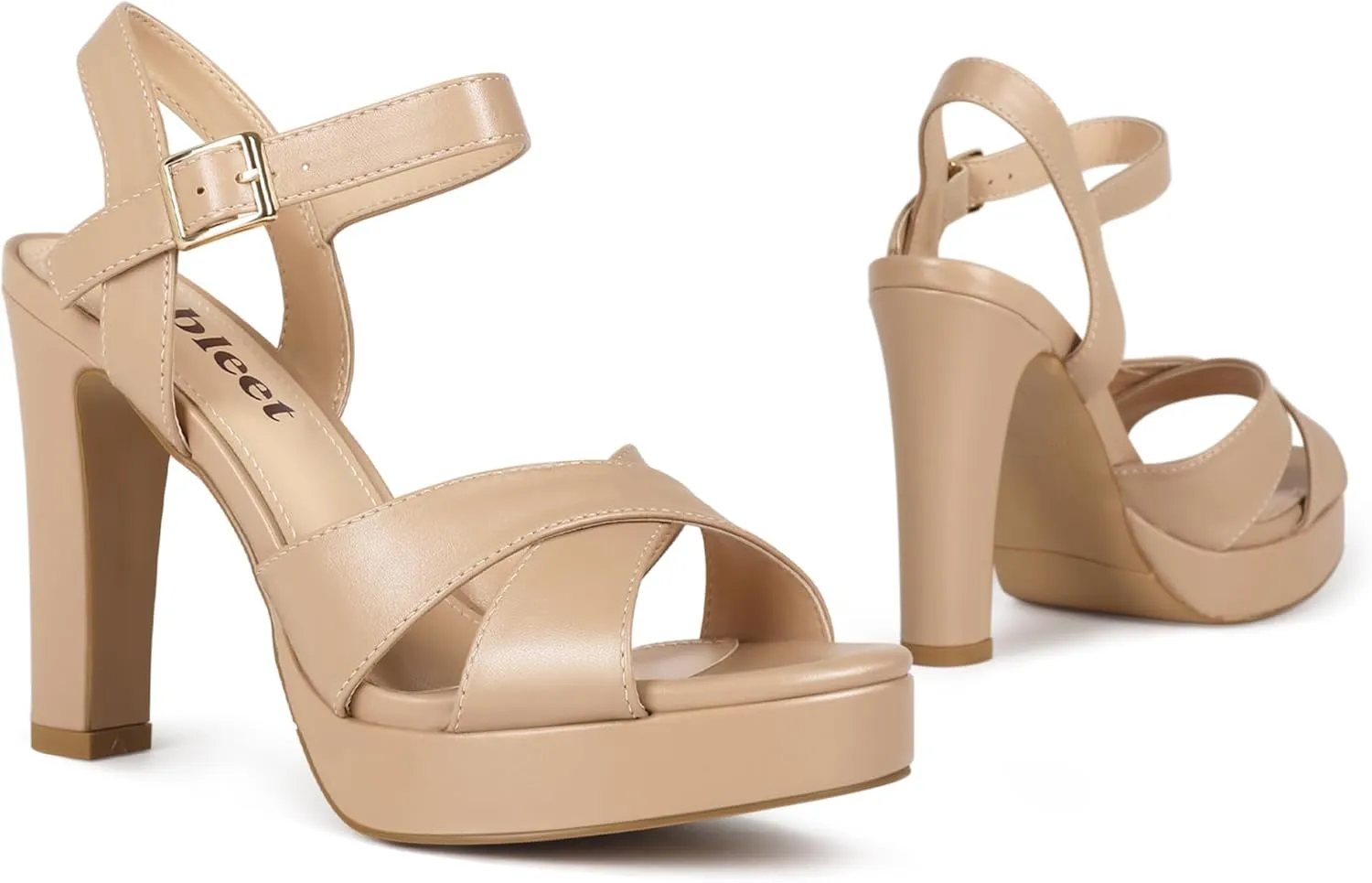 Platform High Heels for Women Strappy Chunky Heels Sandals for Women Open Toe Block Heeled Sandals with Ankle Strap Summer Dress Shoes