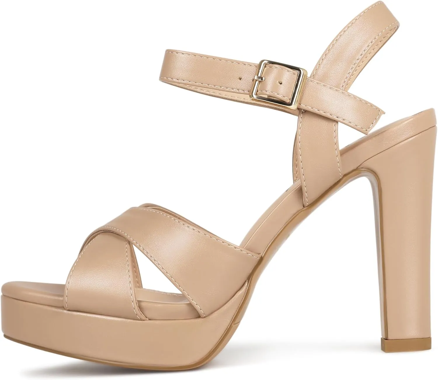 Platform High Heels for Women Strappy Chunky Heels Sandals for Women Open Toe Block Heeled Sandals with Ankle Strap Summer Dress Shoes