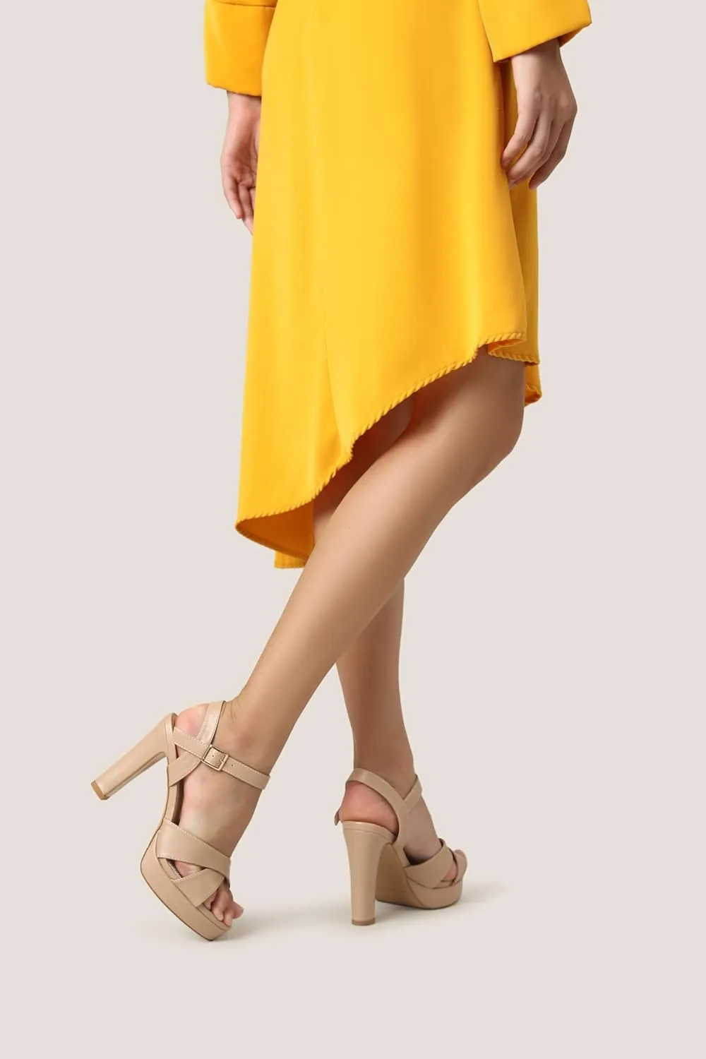 Platform High Heels for Women Strappy Chunky Heels Sandals for Women Open Toe Block Heeled Sandals with Ankle Strap Summer Dress Shoes