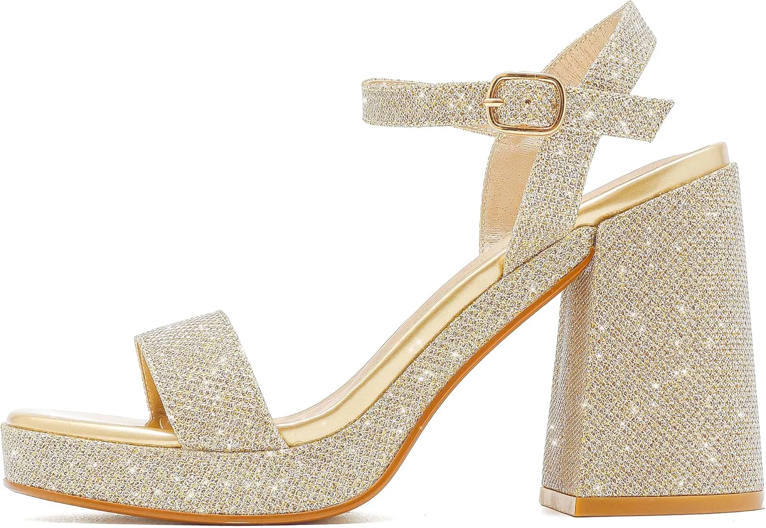 Platform Sandals Women Fashion Block Chunky Heeled Sandals Open Toe High Heels Evening Wedding Party Prom Dance Summer Ankle Strap Dress Shoes
