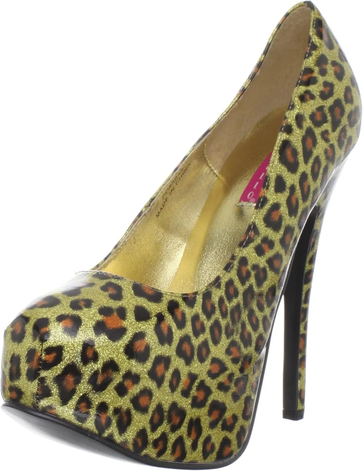 Pleaser Bordello Women's Teeze 37 Cheetah Platfom Pump