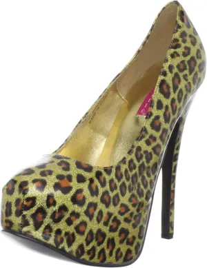 Pleaser Bordello Women's Teeze 37 Cheetah Platfom Pump