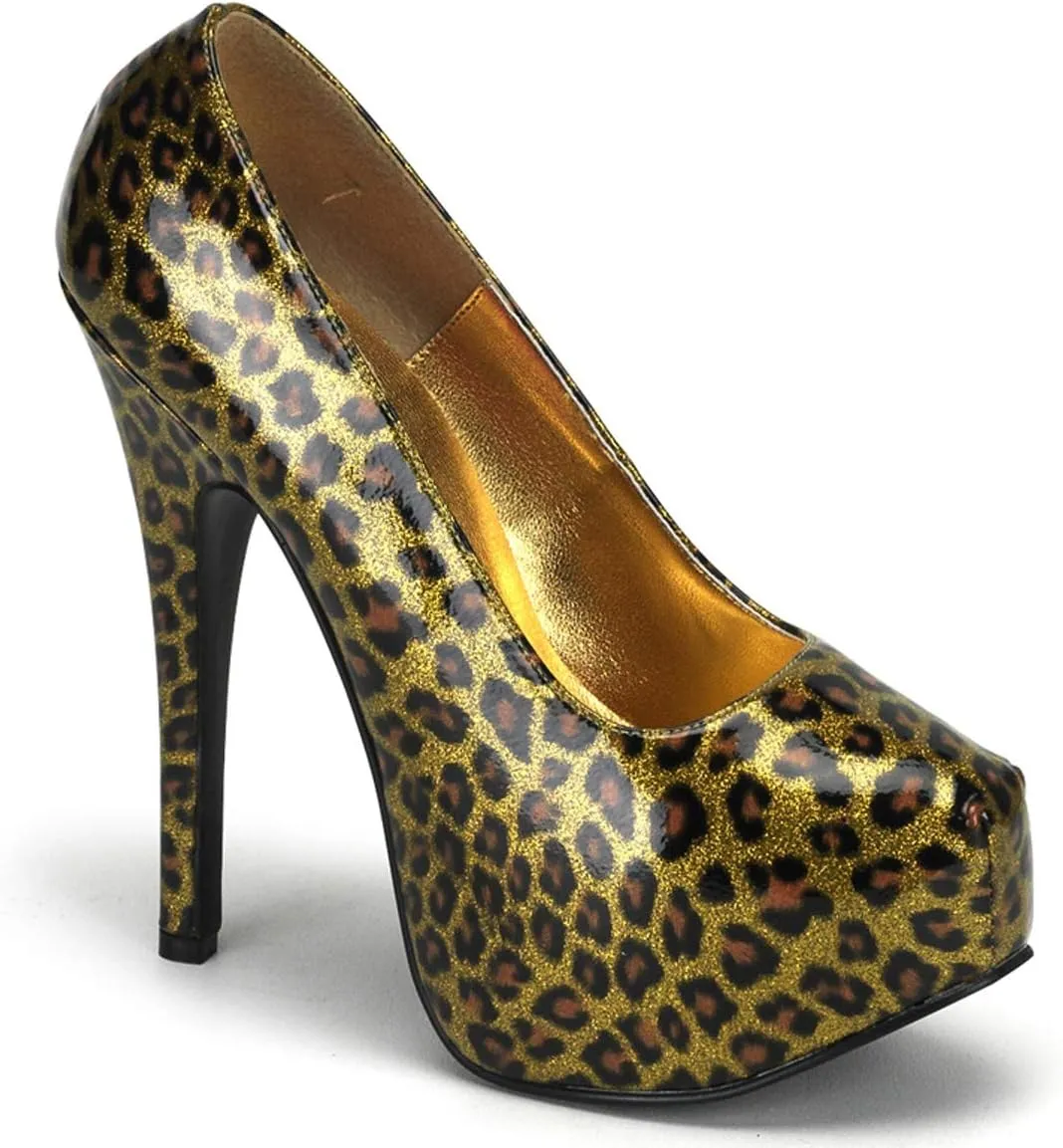 Pleaser Bordello Women's Teeze 37 Cheetah Platfom Pump