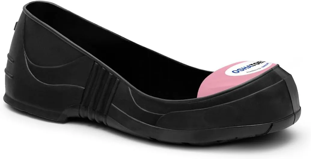 PTL Women's Steel Toe Shoe Covers - Slip-Resistant PVC Safety Overshoes, Pink