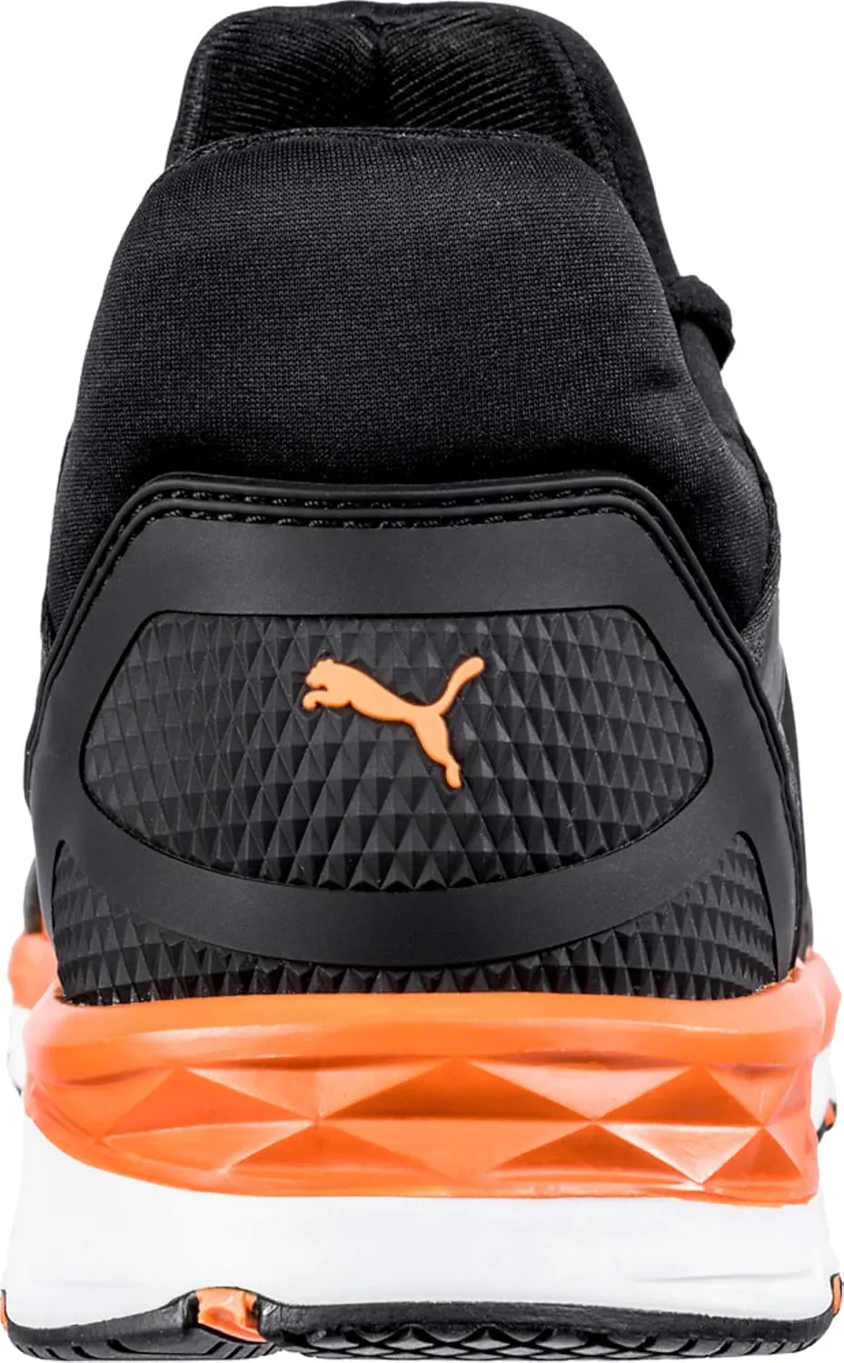 PUMA Men's Rush 20 Mid Industrial Shoe, Black-Orange, 10