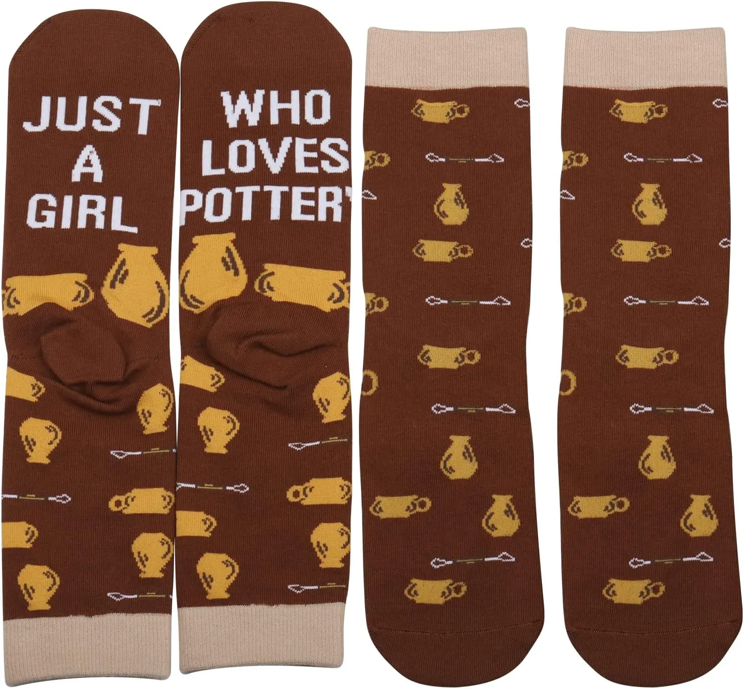 PXTIDY 1 Pair Funny Pottery Socks - Ceramic Artist Gift for Pottery Makers and Ceramics Lovers