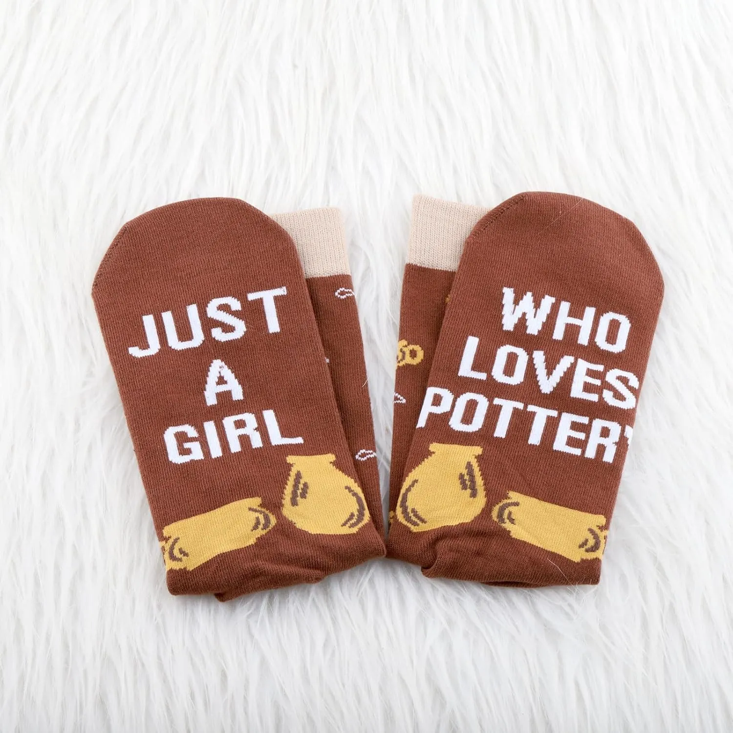 PXTIDY 1 Pair Funny Pottery Socks - Ceramic Artist Gift for Pottery Makers and Ceramics Lovers