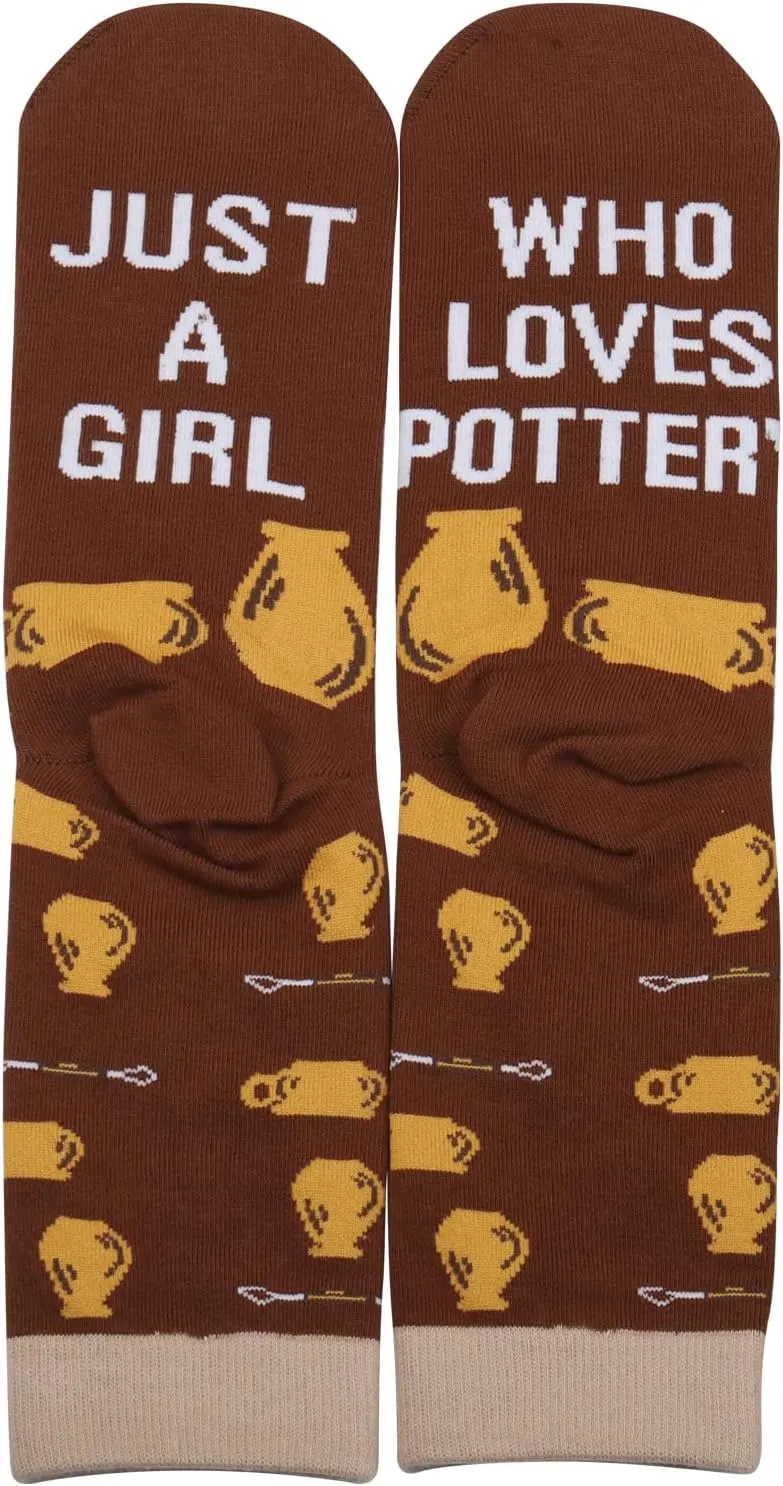 PXTIDY 1 Pair Funny Pottery Socks - Ceramic Artist Gift for Pottery Makers and Ceramics Lovers