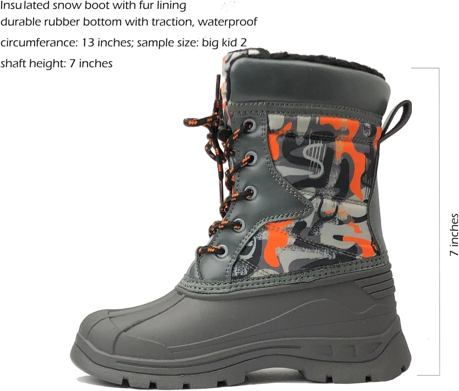 REDVOLUTION Unisex Snow Boots Slip-Resistant Waterpoof Winter Fashion Shoe (Toddler/Little Kid/Big Kid)