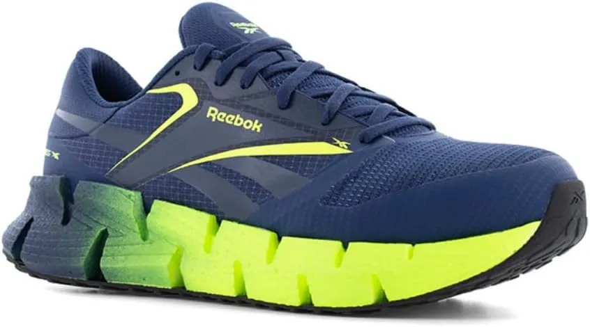 Reebok Men's FloatZig Work Fire and Safety Shoe, Blue and Lime, 12