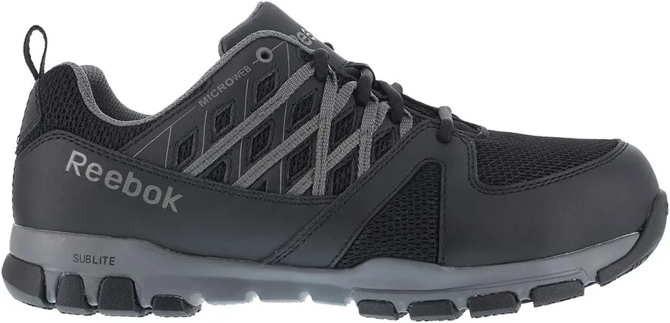 Reebok Women's Rb415 Sublite Cushion Work Soft Toe Athletic Industrial Construction Shoe Black