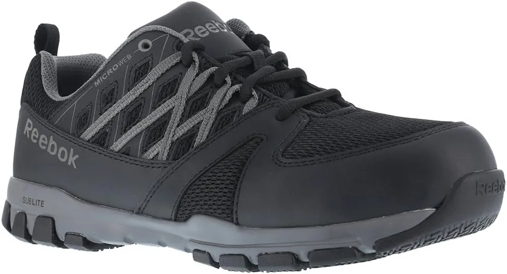 Reebok Women's Rb415 Sublite Cushion Work Soft Toe Athletic Industrial Construction Shoe Black