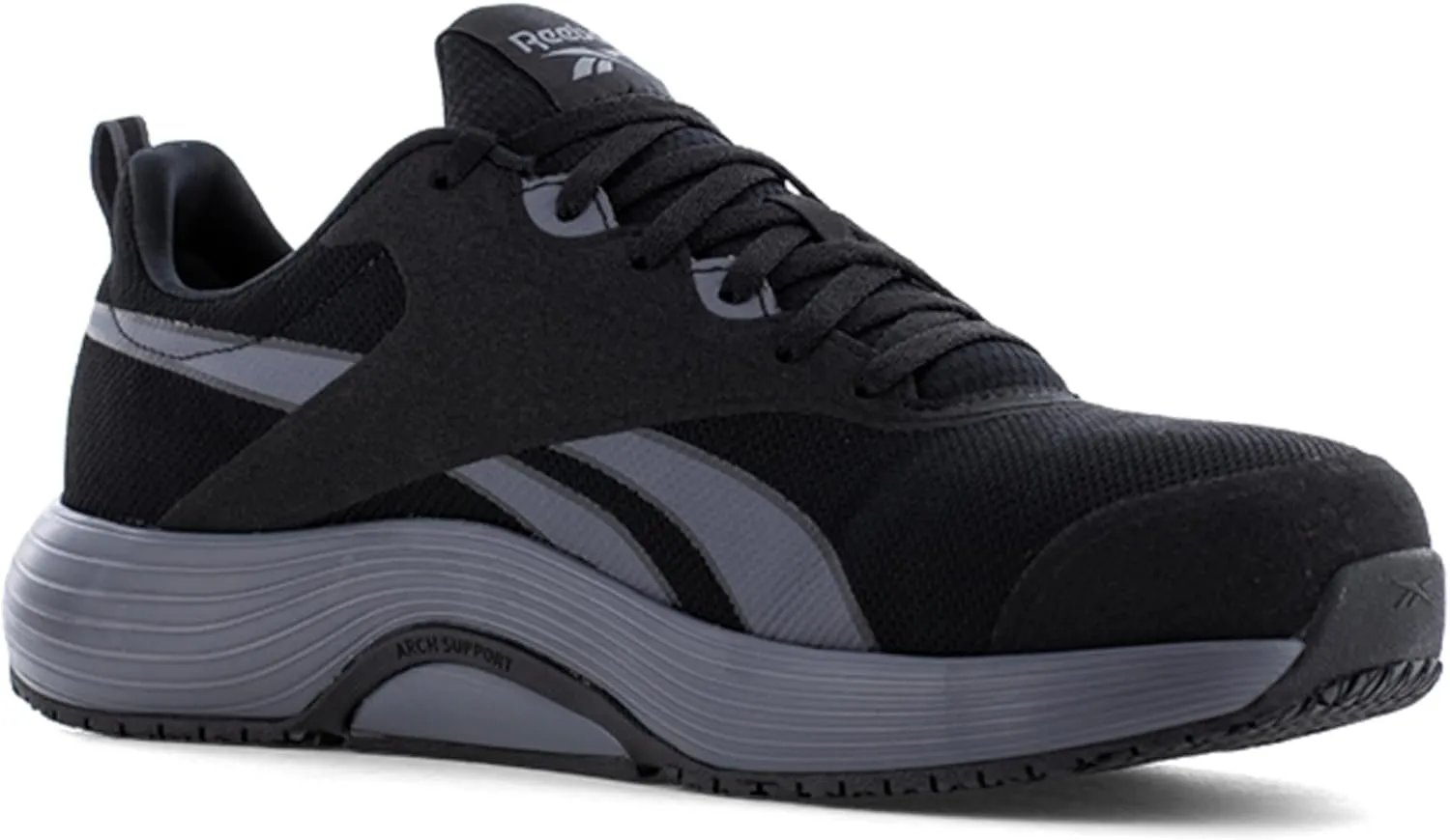 Reebok Work Men's Reebok Lite Plus 4 Work Composite Toe Slip Resistant Shoe, Black, 9.5