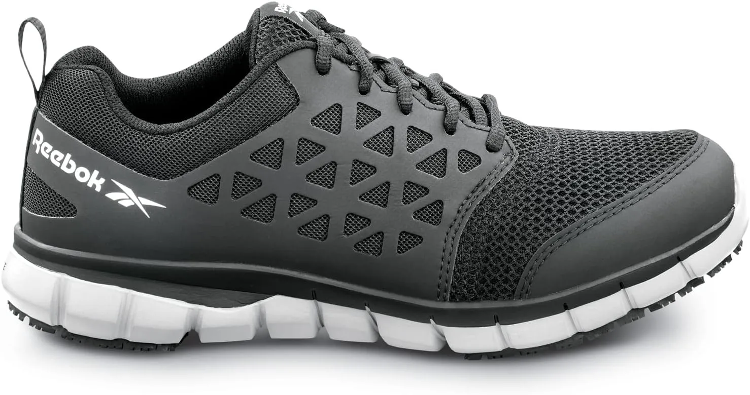 Reebok Work Sublite Cushion Work, Men's, Athletic Style, MaxTrax Slip Resistant, Soft Toe Work Shoe