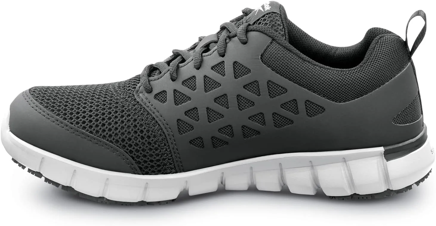 Reebok Work Sublite Cushion Work, Men's, Athletic Style, MaxTrax Slip Resistant, Soft Toe Work Shoe