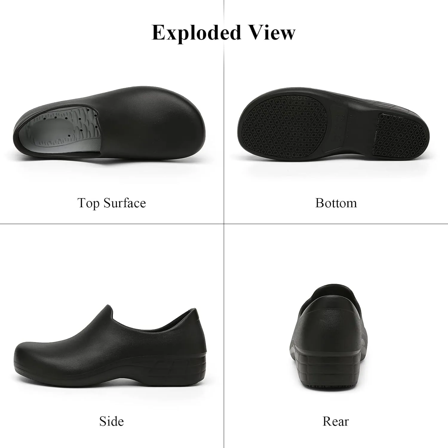 Scecocrs Non Slip Chef Shoes for Women, Waterproof & Oil Resistant Nursing Work Shoes for Hospital Garden Kitchen