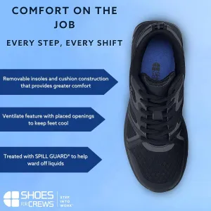 Shoes for Crews Energy II, Women's Slip Resistant Comfortable Sneakers, Size 8 Black