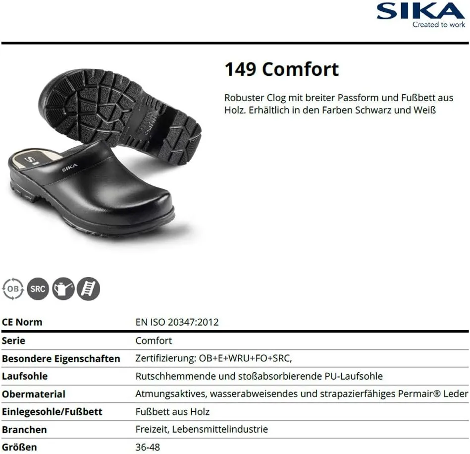 Sika Footwear Birchwood Chef Clog w/Open Back