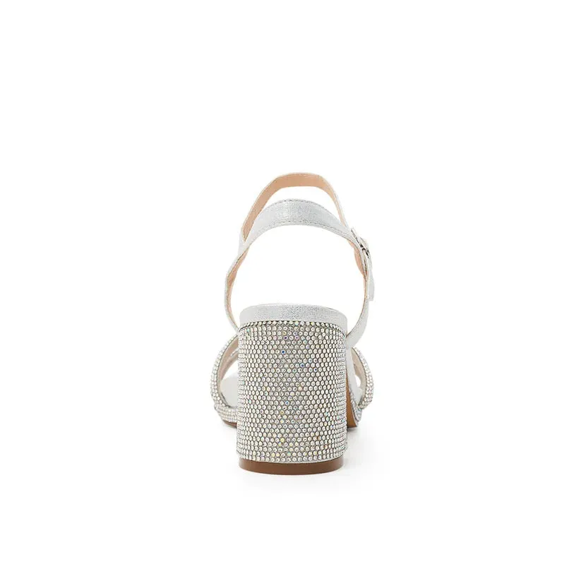 Silver Nelly Jewelled Formal Shoe