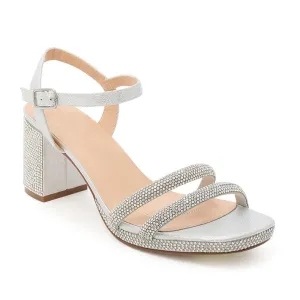 Silver Nelly Jewelled Formal Shoe
