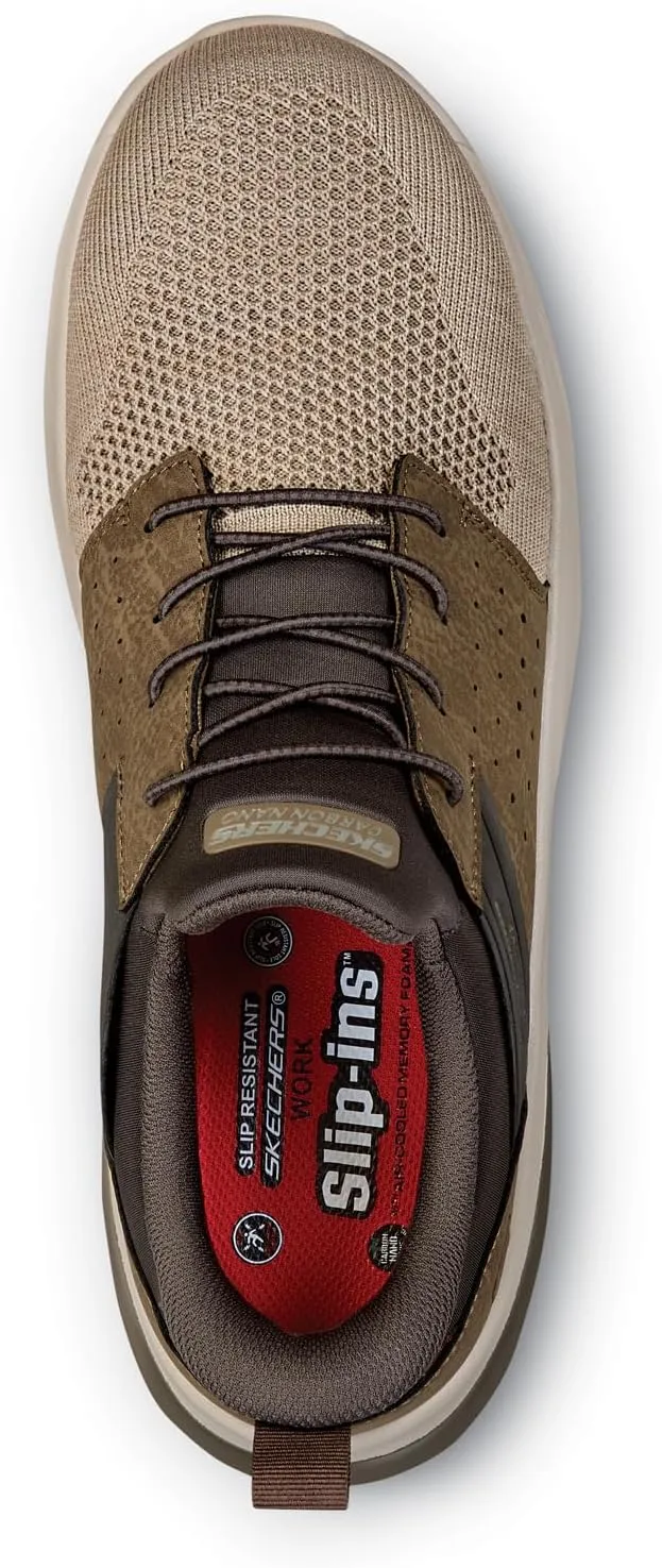 Skechers Hands Free Slip-Ins SK200367BLK Bryan, Men's, Comp Toe EH, Slip Resistant, Oxford,Work Shoe