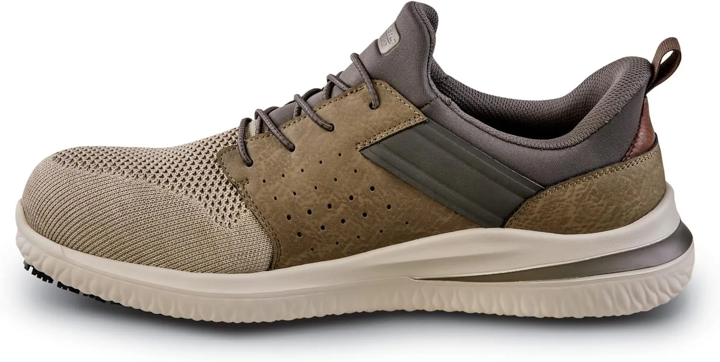 Skechers Hands Free Slip-Ins SK200367BLK Bryan, Men's, Comp Toe EH, Slip Resistant, Oxford,Work Shoe