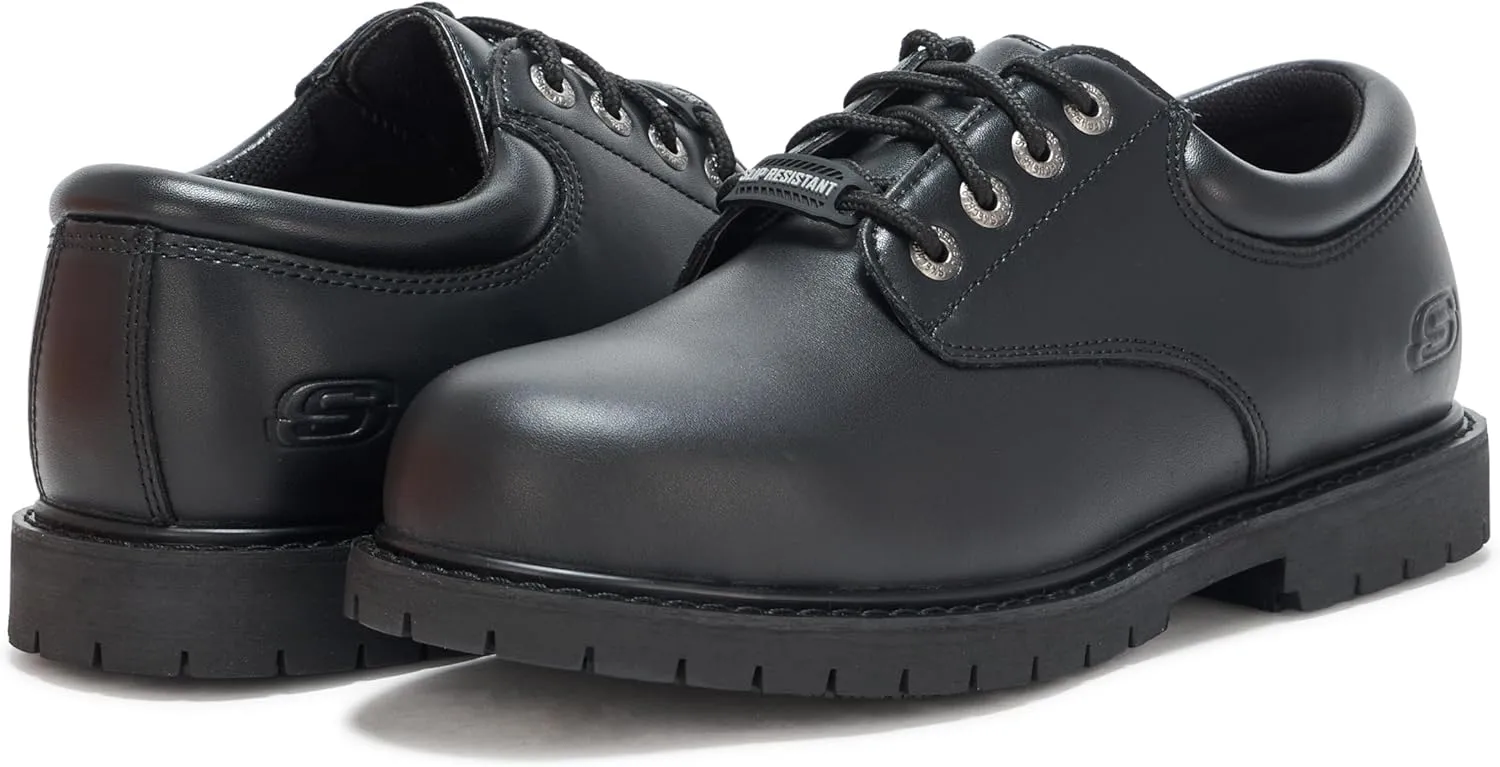 Skechers Men's Work Cottonwood Cantix Leather Slip Resistant Shoe Food Service