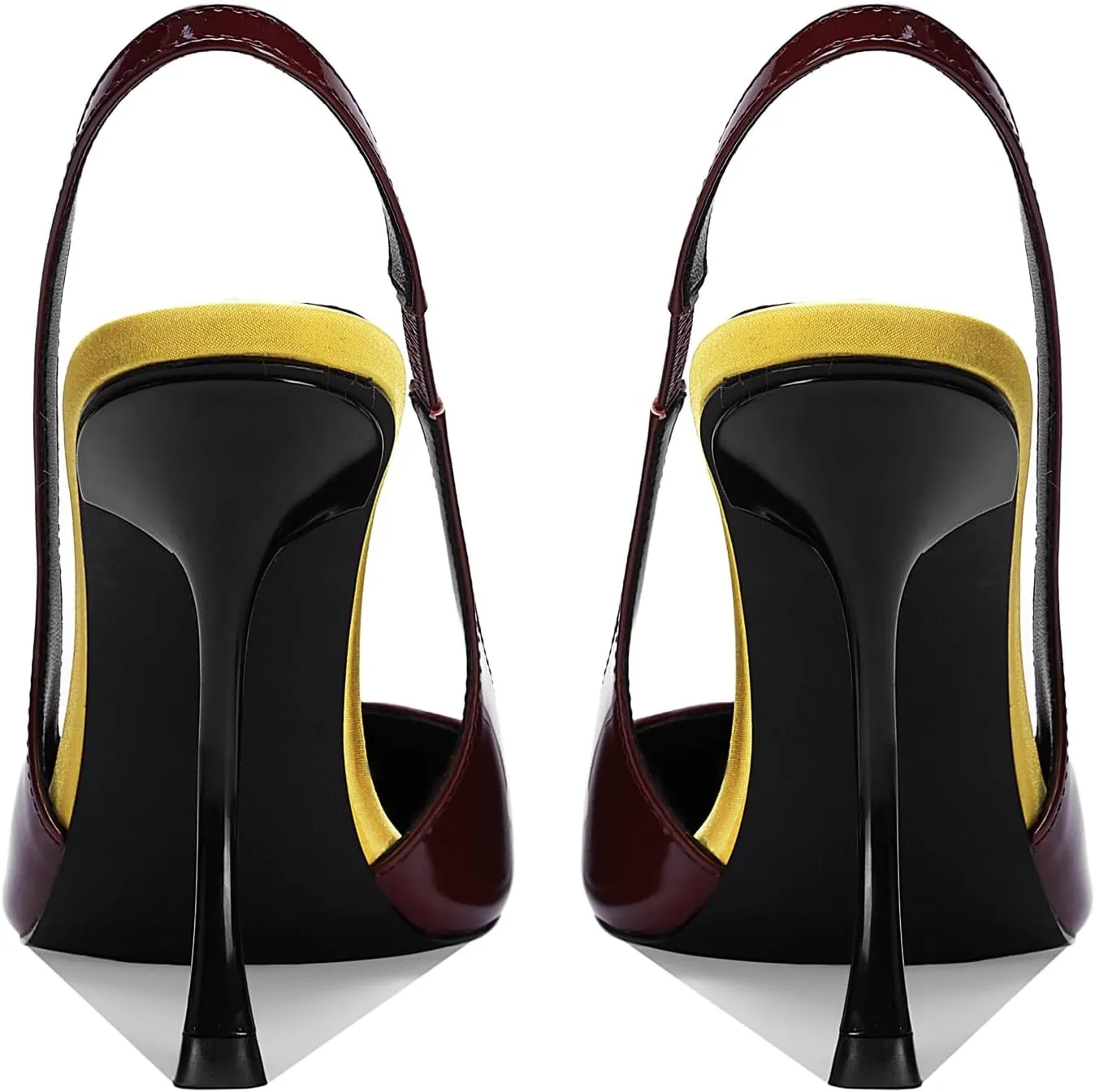 Slingback Heels for Women Pointed Close Toe Kitten Heels Patent Pumps Dress Party Comfy Stiletto 4 Inch Dress Shoes