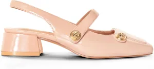 Slingback Mary Jane Heels for Women Low Block Heel Closed Square Toe Pump Shoes Heels Classic Daily Office Dressy Shoes