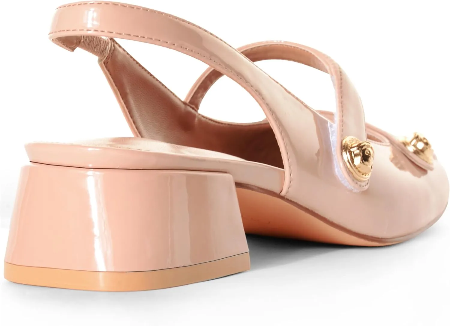 Slingback Mary Jane Heels for Women Low Block Heel Closed Square Toe Pump Shoes Heels Classic Daily Office Dressy Shoes