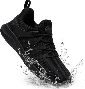 Slip On Sneakers Women Non Slip Work Shoes Water Resistant Comfortable Black Slip Resistant Breathable Lightweight Walking Shoes Zapatos Antideslizantes para Mujer, Black