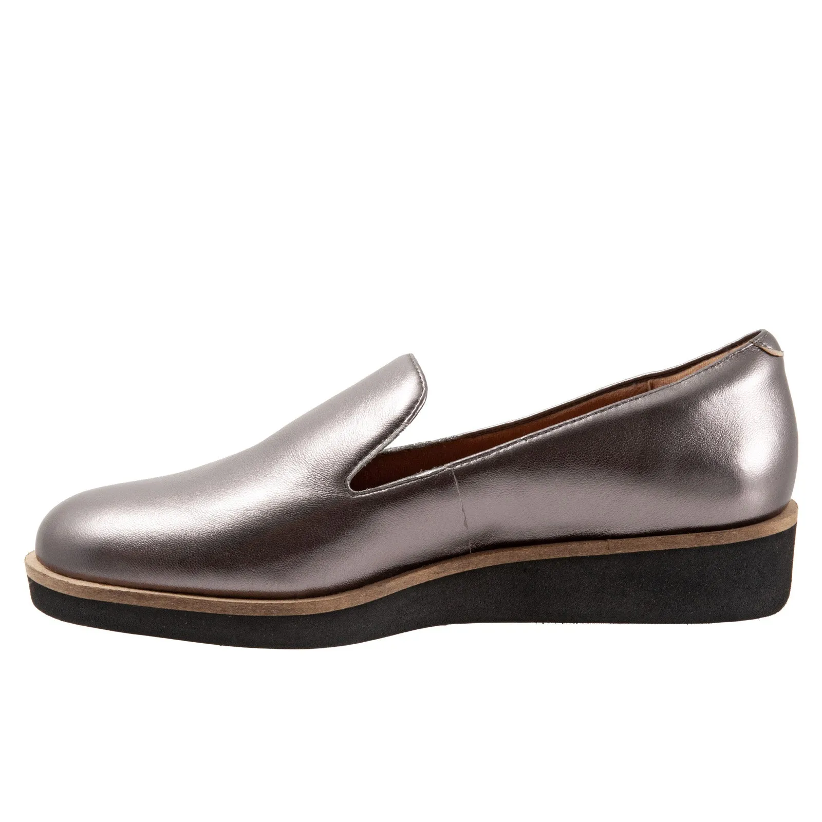 Softwalk Westport S2011-033 Womens Gray Leather Slip On Loafer Flats Shoes