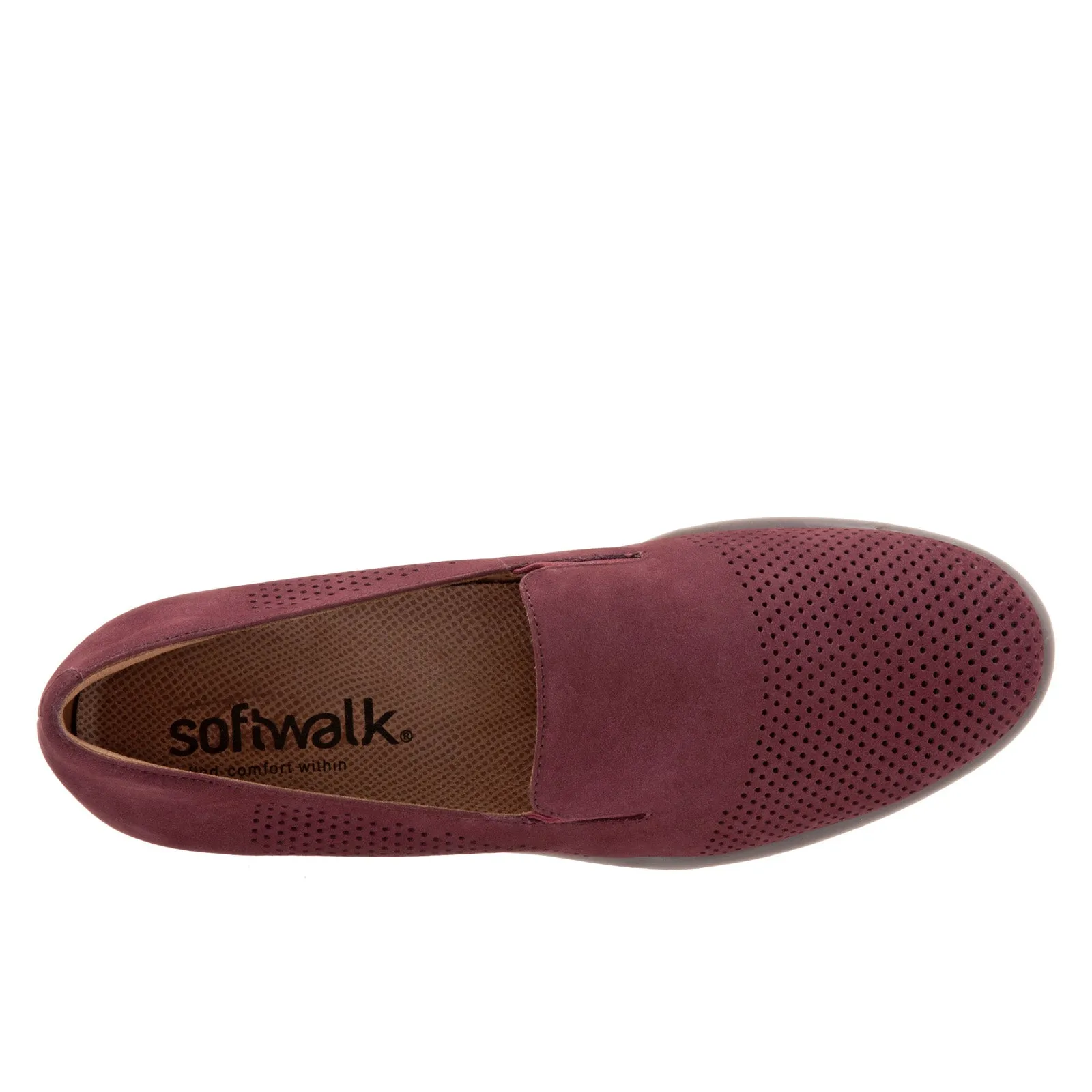 Softwalk Whistle S1810-606 Womens Burgundy Narrow Loafer Flats Shoes