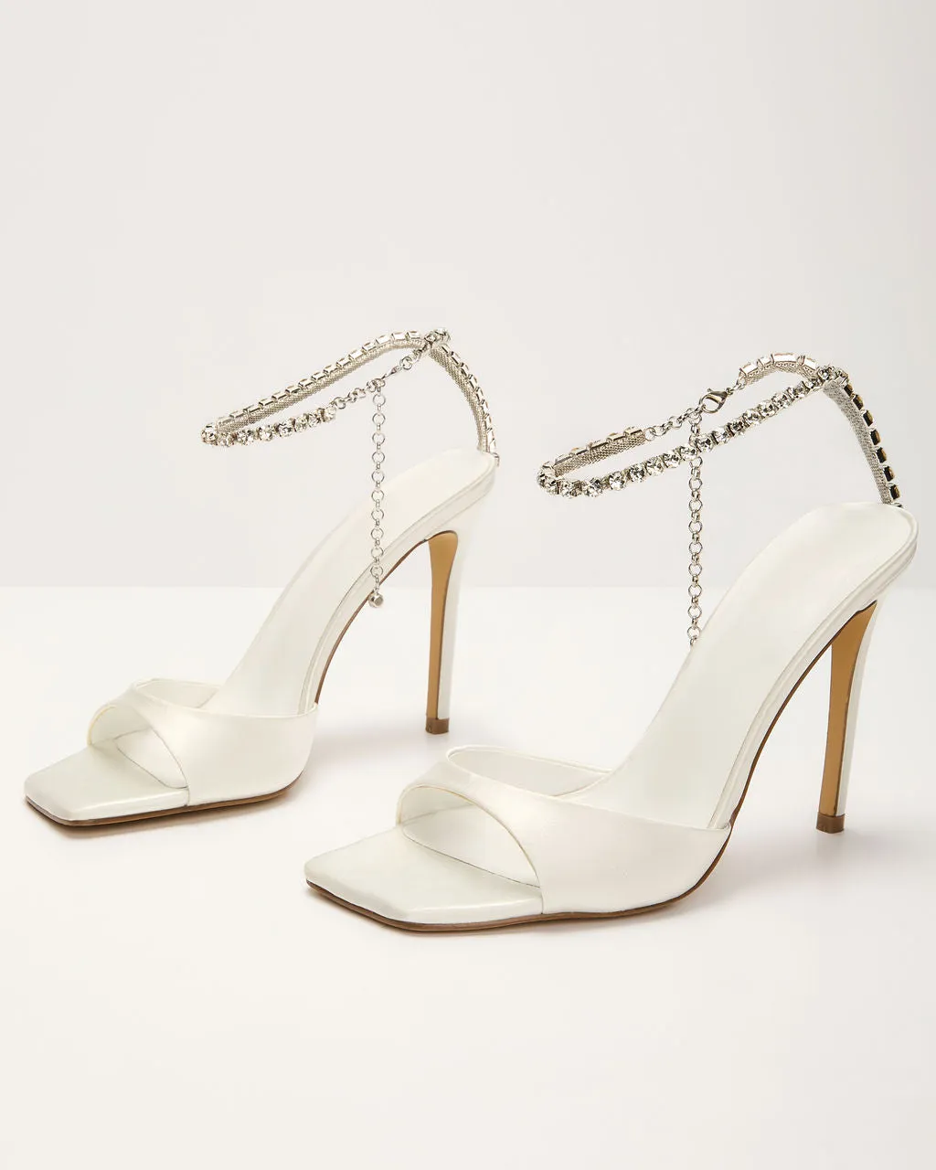 Special Moment Rhinestone Strap Heels